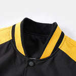 Relax Fit Contrast Embroidery Baseball Jacket