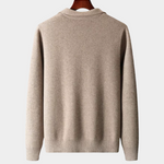 PURE EXTRA-FINE MERINO WOOL ZIP POLO CARDIGAN