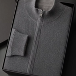 PURE EXTRA-FINE MERINO WOOL ZIP CARDIGAN