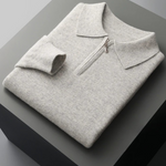 PURE EXTRA-FINE MERINO WOOL HALF ZIP POLO