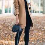 Margovil Ellen Stand Collar Open Front Pockets Coat