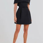 Margovil Off Shoulder Waisted A-line Mini Dress