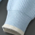 PURE EXTRA-FINE MERINO WOOL TWO TONE CREWNECK