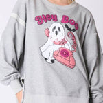 Halloween Cartoon Ghost Sequined Sweatshirt Casual Top