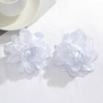 Solid Color Three-Dimensional Flower Drop Earrings