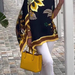Unique Printed Casual Half Sleeve Loose Top