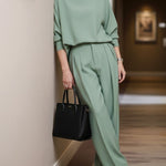 Long Sleeves Loose Solid Color High Neck Blouses&Shirts Tops