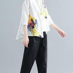 Printed Shirt + Solid Wide Leg Pants
