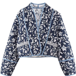 Stand Collar Reversible Quilted Cropped Jacket