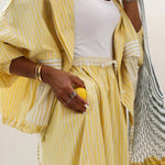 Yellow striped casual set