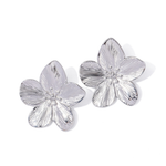 Margovil Vintage Delicate Large Flower Metal Stud Earrings