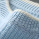 PURE EXTRA-FINE MERINO WOOL TWO TONE CREWNECK