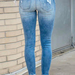 Margovil Raw Hem Ripped Stretch Pencil Jeans