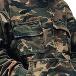 Men's Vintage Camouflage Printed Cotton Blend Flap Pocket Long-Sleeved Hoodie