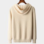 PURE EXTRA-FINE MERINO WOOL HALF ZIPPER HOODIE