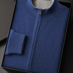 PURE EXTRA-FINE MERINO WOOL ZIP CARDIGAN