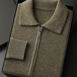 PREMIUM CASHMERE ZIP POLO CARDIGAN