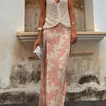 V Neck Crochet Hollow Out Sleeveless Top