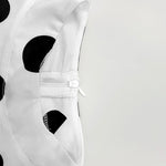 High Waisted Sleeveless Polka-Dot Mock Neck Jumpsuits