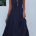 Sleeveless loose casual solid color vest dress
