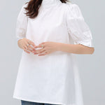 Casual Loose Bow-Embellished Solid Color Blouse