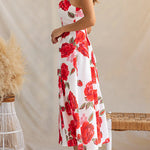 Adjustable Strap Floral Print Swing Midi Dress