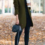 Margovil Ellen Stand Collar Open Front Pockets Coat