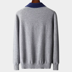 PREMIUM CASHMERE TWO TONE ZIPPER POLO