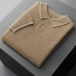 PREMIUM CASHMERE TWO-TONE POLO