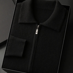 PREMIUM CASHMERE ZIP POLO CARDIGAN