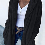 Margovil Open Front Hoodied Fuzzy Jacket Coat