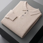 PREMIUM CASHMERE TEXTURED SWEATER POLO