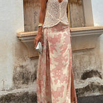 V Neck Crochet Hollow Out Sleeveless Top
