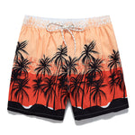 Palm Leaf Print Tank Top & Tropical Print Swim Shorts