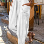 Women's cotton linen casual beach trousers