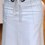 High Waisted Loose Split-Front Split-Joint Tied Waist Skirts