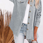Lugogne Relaxed Lapel Oversized Long Sleeve Shirt