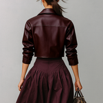 Women's Minimalist Faux Leather Short Jacket