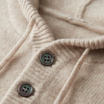 PURE EXTRA-FINE MERINO WOOL BUTTON HOODIE