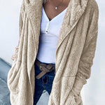 Margovil Open Front Hoodied Fuzzy Jacket Coat