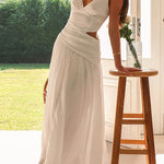 Margovil V Neck Sleeveless Cut Out Swing Maxi Dress