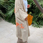 Margovil Open Front Love and Peace Pattern Long Sweater Cardigan(in 5 Colors)