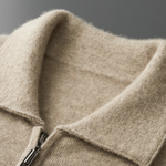 PREMIUM CASHMERE ZIP POLO CARDIGAN