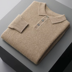 PREMIUM CASHMERE TEXTURED SWEATER POLO