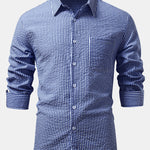 3 Pieces Seersucker Striped Button Up Shirt