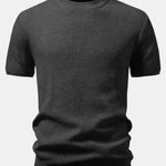 3 Pieces Ribbed Crew Neck Knit T-Shirt