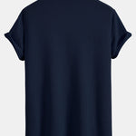 Short Sleeved V-Neck Ribbed Polo & Drawstring Ribbed Shorts