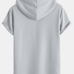 Ribbed Hooded  Arc Hem T-Shirt