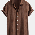 Geometry Rhombus Jacquard Button Up Shirt