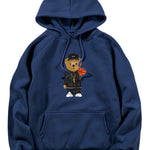 Basketball Bear Print Hoodie & Jogger Pants